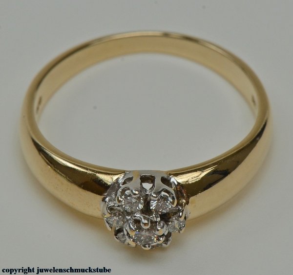 Brillant Ring in 585er Gelbgold - Weißgold