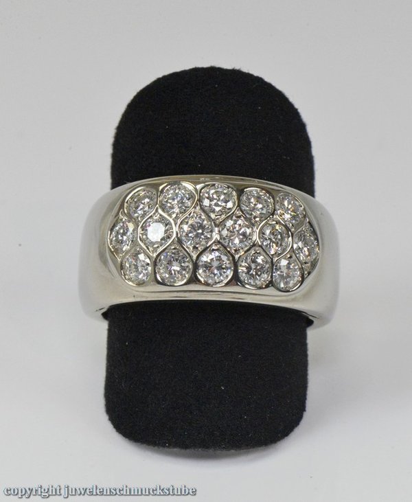 Designer Brillant Ring in 18 Kt. Weißgold Bandring