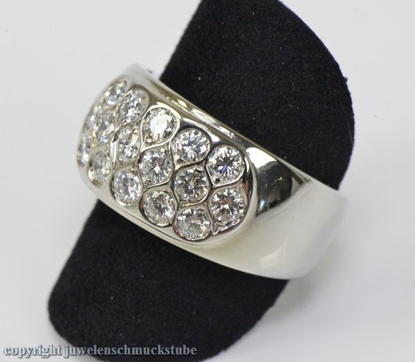 Designer Brillant Ring in 18 Kt. Weißgold Bandring