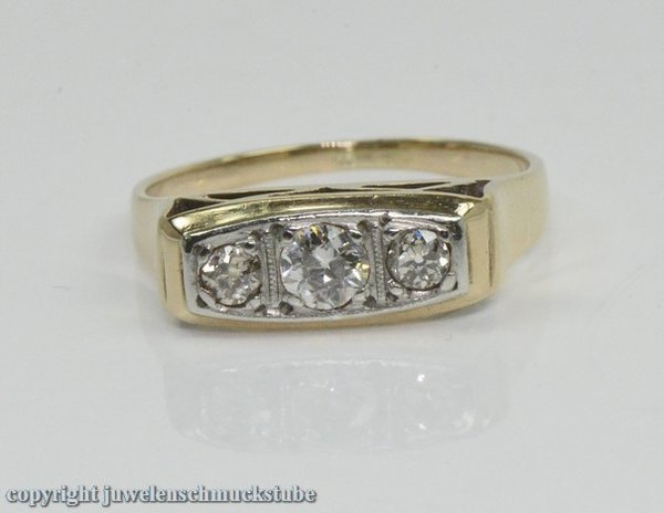 Art Deco Diamantring 14 Karat Gold Antik Ring Brillanten