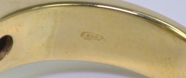 Designer Ring mit Diamant in 14 Kt. Gelbgold günstig