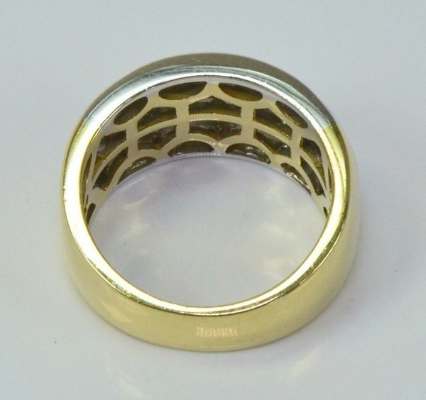 Designer Brillant Ring in 18 Karat Weißgold - Gelbgold