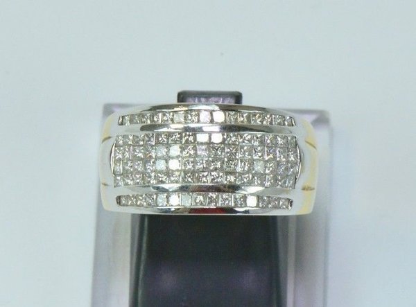 Designer Brillant Ring in 18 Karat Weißgold - Gelbgold
