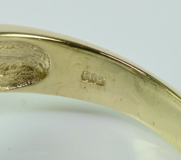 Brillant Ring mit Saphir aus 14 Kt. Gelb & Weißgold
