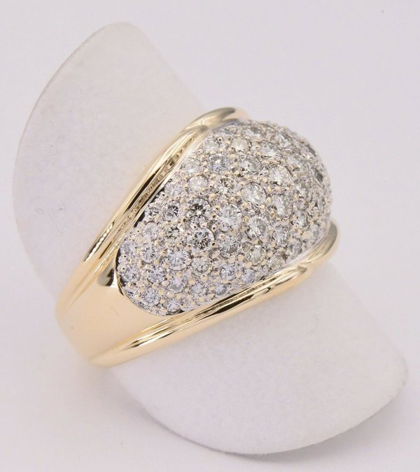Designer Brillant Ring 14 Kt. Gold Diamanten zus. ca.1,2 ct.